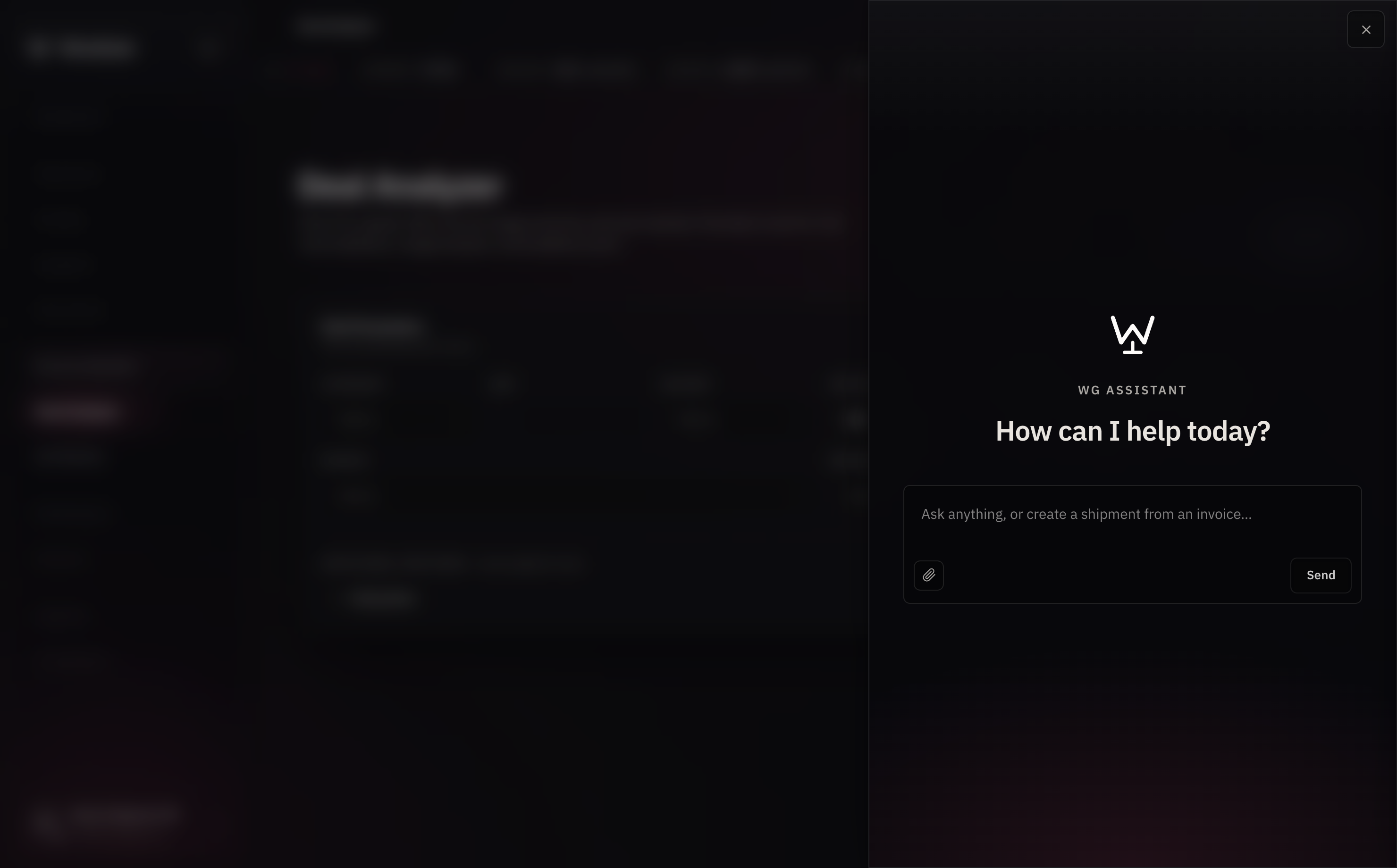 WineGate WG Assistant — an in-app advisor that answers from your own shipments and catalog